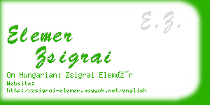 elemer zsigrai business card